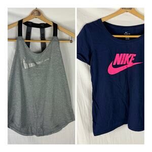 Nike Tops Lot of 2 Women's Small Gray Tank Blue Short Sleeve 862772-091 Workout